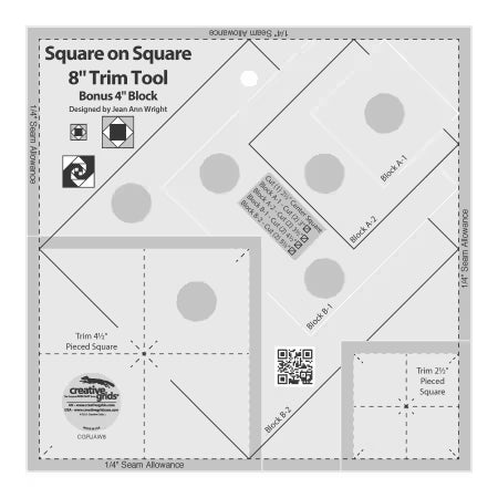 Creative Grids Non-Slip Square on Square 8" Trim Tool