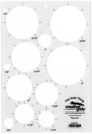 Creative Grids The Hole Thing Template Plastic Quilt Ruler